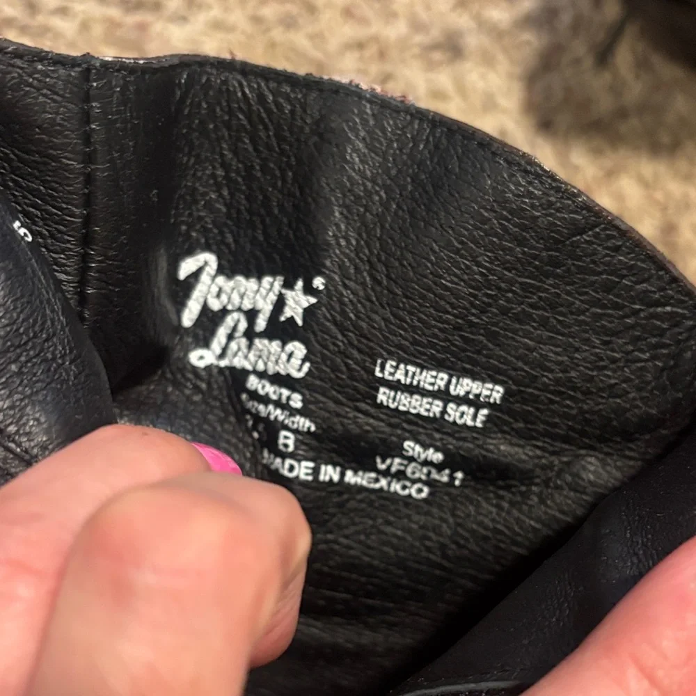 Tony Lama Fringe Snake-Print Ankle Boots - Brown - Picture 6 of 7